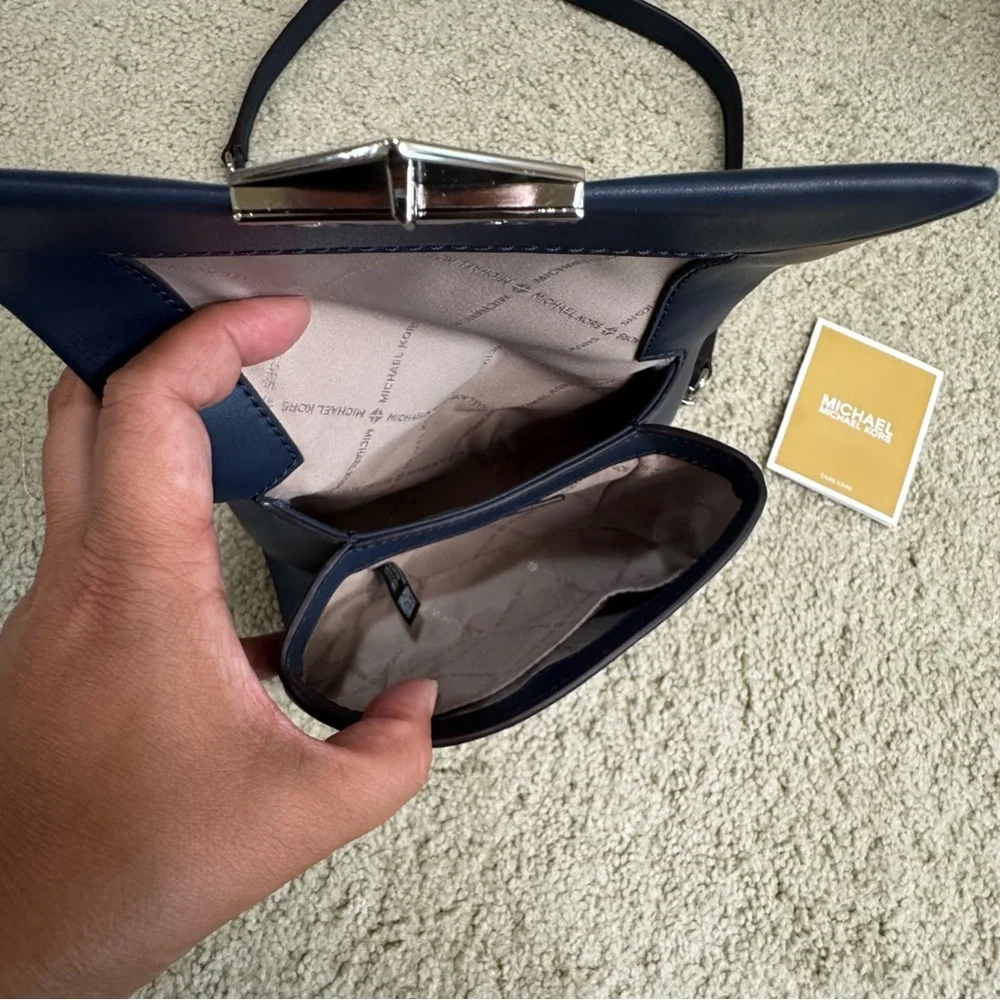 NWT Michael Kors Cece Small Crossbody Shoulder Bag Purse Navy Blue